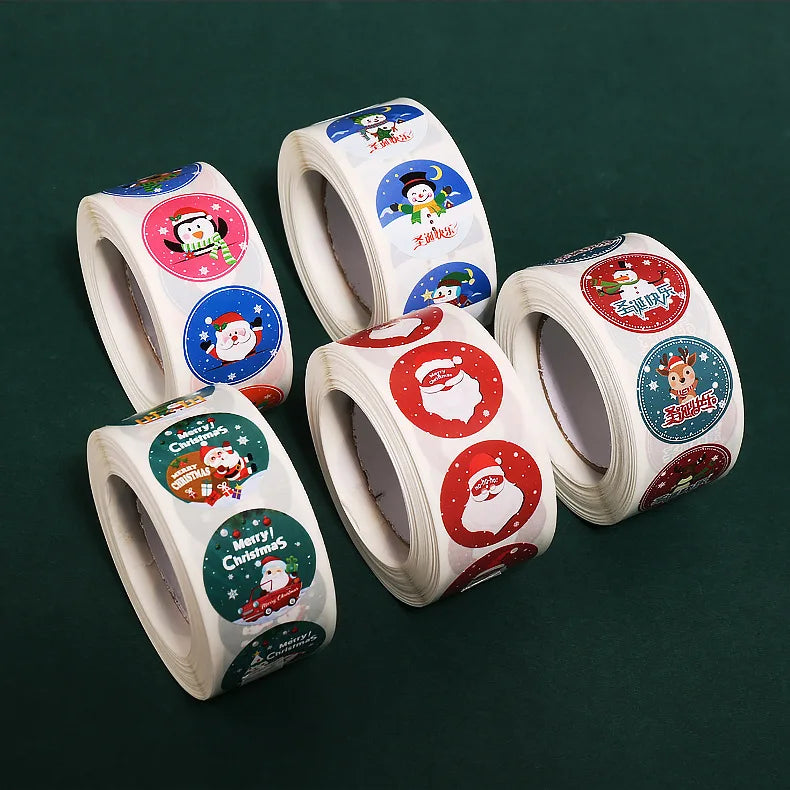 500Pcs Christmas Stickers 1inch Snowflakes Holiday Stickers Xmas Gift Label for Envelope Box Gift Decor (ONLINE ORDER ONLY)