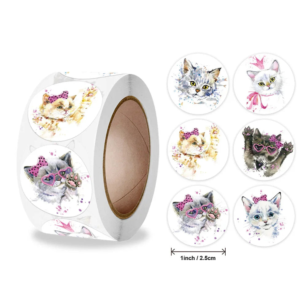 100-500pcs cartoon Animals Stickers for kids classic toys sticker school teacher reward sticker 6 designs pattern Dog CAT (Online Order Only)