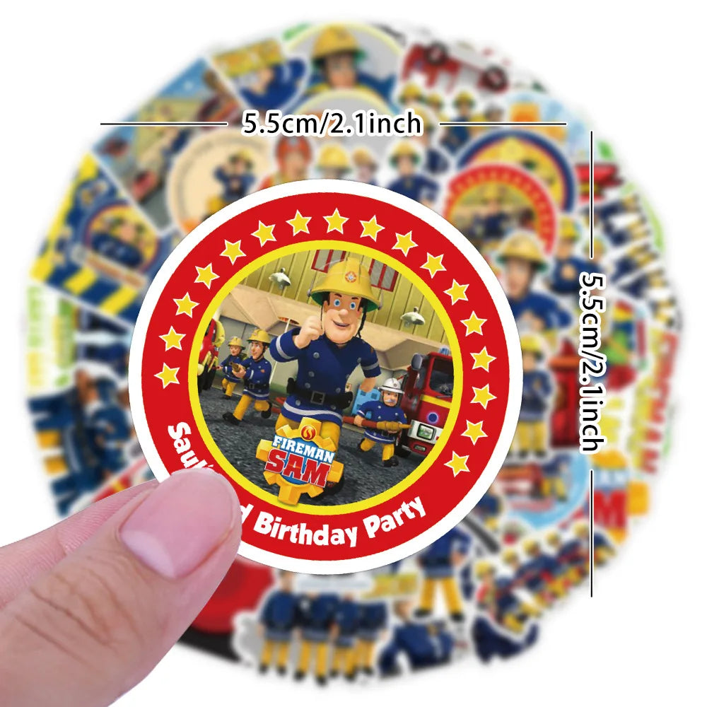 10/30/50PCS Fireman Sam Series Stickers Cartoon Sticker Kids Toy Decals DIY Luggage Laptop Phone Car Bike Skateboard Graffiti (ONLINE ORDER ONLY)