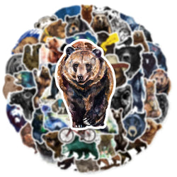10/50PCS Bear Sticker Aesthetic Kids Toys Cartoon Brown Bear Animal Notebook Laptop Car Scrapbooking Cool Gadgets (ONLINE ORDER ONLY)