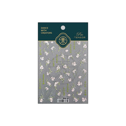 Mountain Flower Peach Blossom Vibrant Flowers Green Leaves Antique Chic Self Adhesive Nail Art Stickers Spring 3D Manicure Decal (ONLINE ORDER ONLY)