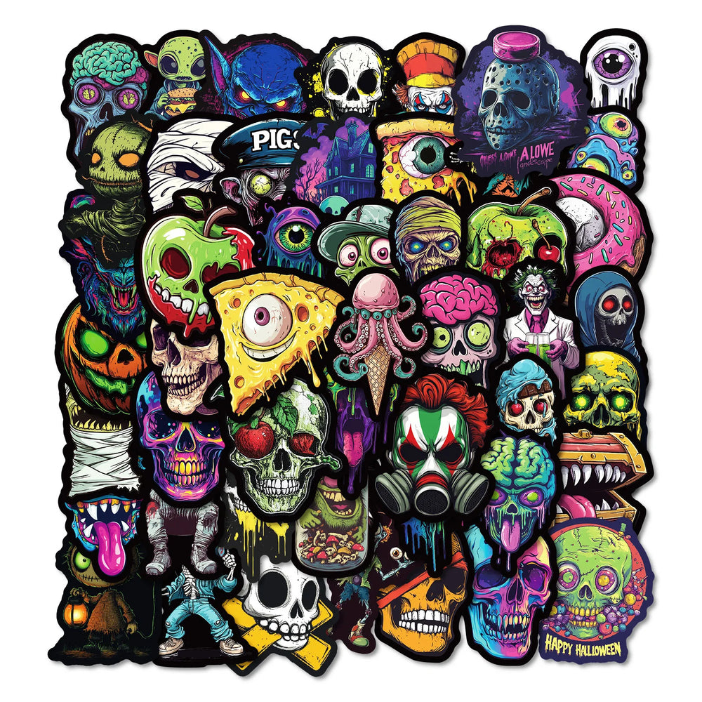 Skull Gothic Stickers PVC Waterproof Decals for Motorcycle Fridge Luggage (Online Order Only)