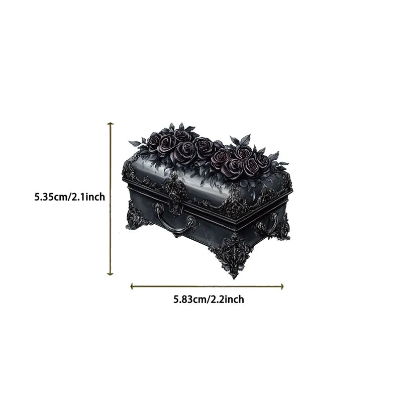 50PCS Kawaii Black Rose PET Sticker Aesthetic Transparent Decoration Scrapbooking Stationery DIY Hand Accounting Supplies (ONLINE ORDER ONLY)