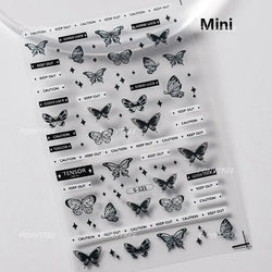 Black White Pearl Lace Butterfly Cross Retro Figure Flower Symmetric Self Adhesive Nail Art Stickers  Manicure Decals Wholesale (ONLINE ORDER ONLY)