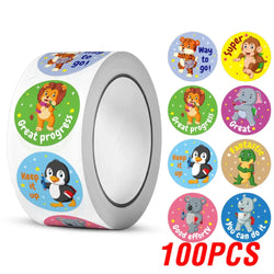 100-500pcs Reward stickers for Students Encourage Labels Scrapbooks Sticker for School Teacher Supplies Cute Self Adhesive Label (Online Order Only)