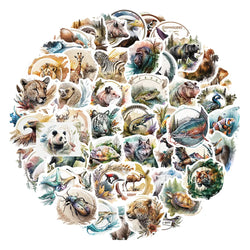 Cartoon Wildlife Stickers Decal Pack: Laptop, Motorcycle, Luggage, Snowboard, Fridge, Waterproof (ONLINE ORDER ONLY)