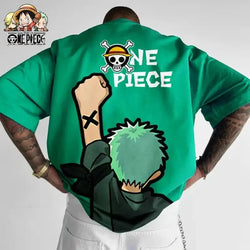 One Piece Graphic T-Shirt: Luffy & Zoro Oversized Streetwear (ONLINE ORDER ONLY)