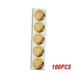 100-500pcs Round Natural Kraft Handmade Stickers Scrapbooking For Package Adhesive Thank You Sticker Seal Labels Stationery (ONLINE ORDER ONLY)
