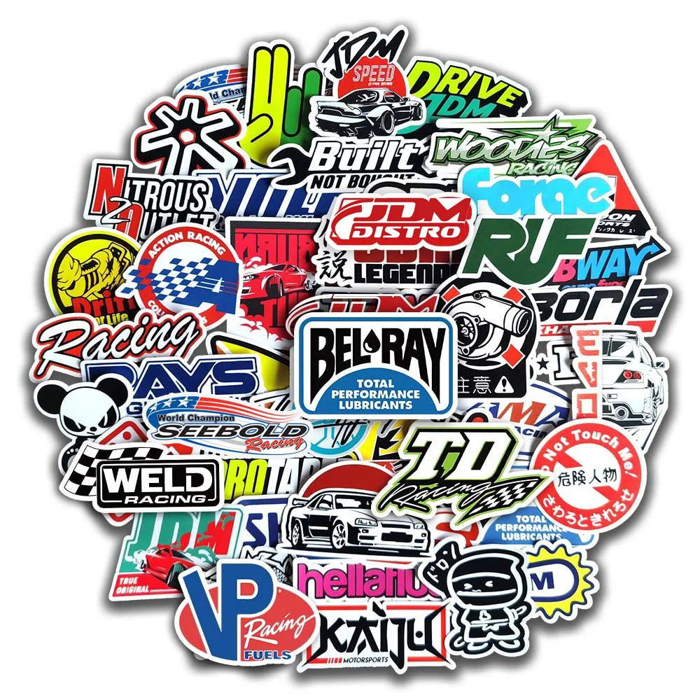 10/20/50/100pcs Cool JDM Stickers Auto Car Modify Motorcycle Scooter Bike Skateboard Laptop Graffiti Vinyl Decals Sticker Bomb (Online Order Only)
