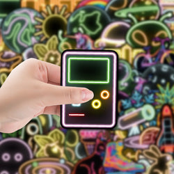 10/30/50PCS Cartoon Neon Sticker Graffiti Mobile Phone Luggage Helmet Water Cup Guitar DIY Wall Sticker Toy Decoration Wholesale (ONLINE ORDER ONLY)