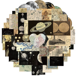 10/30/50PCS Vintage Planet World Map Sticker Graffiti PVC Waterproof Toys Suitcase Scrapbook Fridge Guitar Cup Phone Decals Gift (ONLINE ORDER ONLY)
