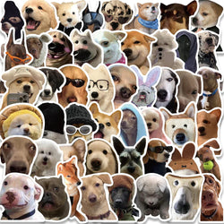 50PCS Cute Puppy Dog Cartoon Meme Stickers for Laptop, Scrapbook, Suitcase, Phone, Car, Kids (Online Order Only)