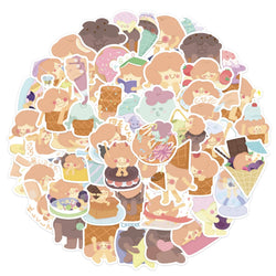 52PCS Ice Cream Stickers Girl Suitable for Drink Bottle Photo Luggage Laptop Car Trendy Decals Graffiti Sticker Ins Style (ONLINE ORDER ONLY)