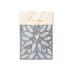 Charming White Shiny Pearl Rhinestone Wings Feathers Crown Moon Stars 3D Self Adhesive Nail Art Sticker Manicure Decal Wholesale (ONLINE ORDER ONLY)