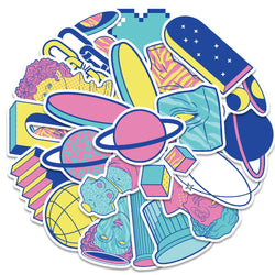10/25PCS Cartoon Vaporwave Art Graffiti Stickers Aesthetic Decals For Scrapbook Phone Laptop Luggage Bike Car Sticker Kids Toy (ONLINE ORDER ONLY)