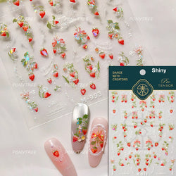 Interesting Joyful Fruits Apple Strawberry Orange Watermelon Grape Lemon Pear Vitamins Colored Nail Art Stickers Manicure Decals (ONLINE ORDER ONLY)