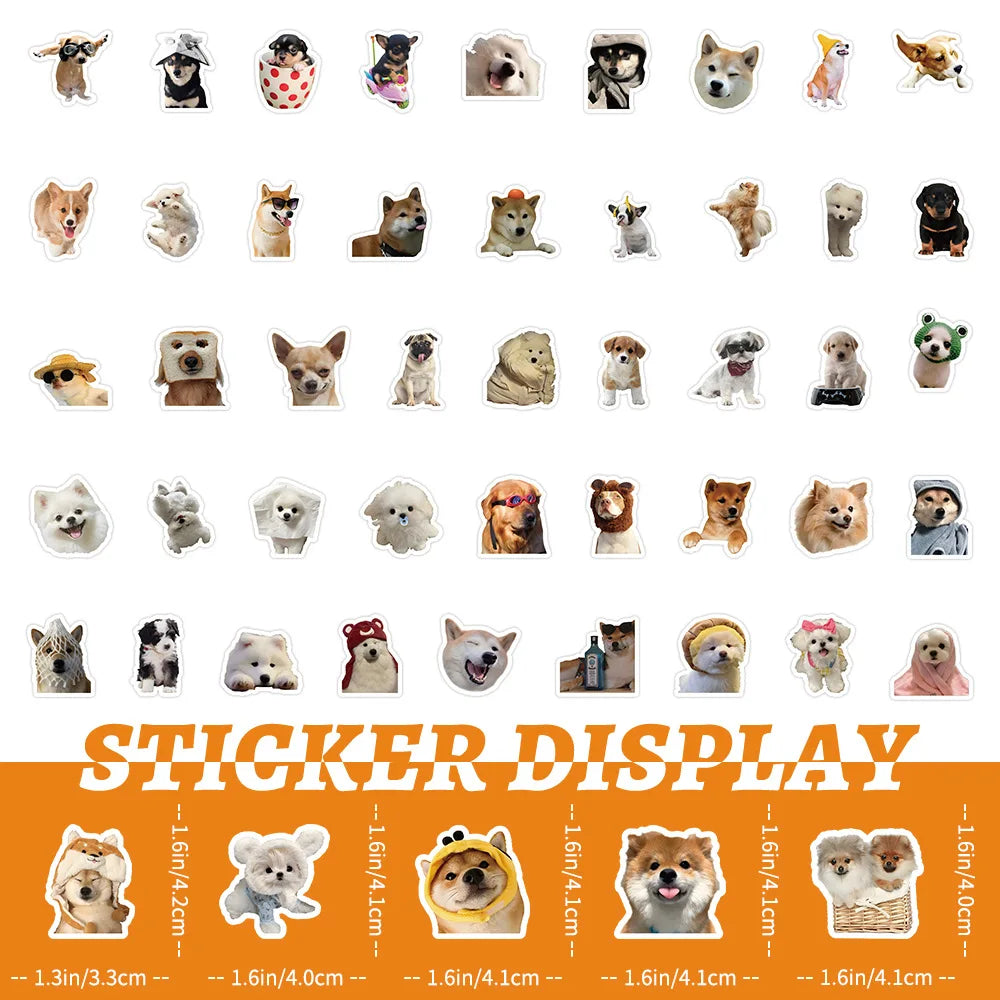 10/30/50/100PCS Cute Cartoon Dogs  Meme Graffiti Stickers Kids Toys DIY Diary Laptop Stationery Suitcase Phone Bike Funny Decals (ONLINE ORDER ONLY)