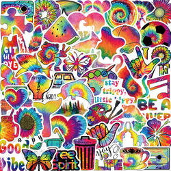 Rainbow Tie-dye Stickers Pack - Laptop, Scrapbook, Suitcase, Phone Decor (Online Order Only)