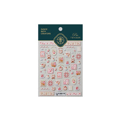 Sweet Dessert Cute Bear Cake Apple Flower Strawberry Jam Lace Line Bear Footprints Adhesive Nail Art Stickers Manicure Decals (ONLINE ORDER ONLY)