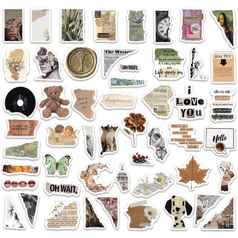 10/30/50/100PCS Art Life Cartoon Sticker Aesthetic PVC Decoration Children's Stationery Scrapbooking School Supplies for Kids (ONLINE ORDER ONLY)