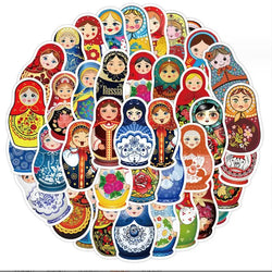 Cartoon Russian Doll Stickers 10/30/50Pcs for Laptop Snowboard Luggage Car Fridge Decor (ONLINE ORDER ONLY)