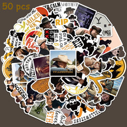 50pcs American Hot TV Yellowstone Season Show Stickers Laptop Luggage Guitar Skateboard Fridge Scrapbook Graffiti Sticker (ONLINE ORDER ONLY)