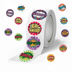 500pcs Cute Reward Stickers Roll with Word Motivational Stickers for School Teacher Kids Student Stationery Stickers Kids (Online Order Only)
