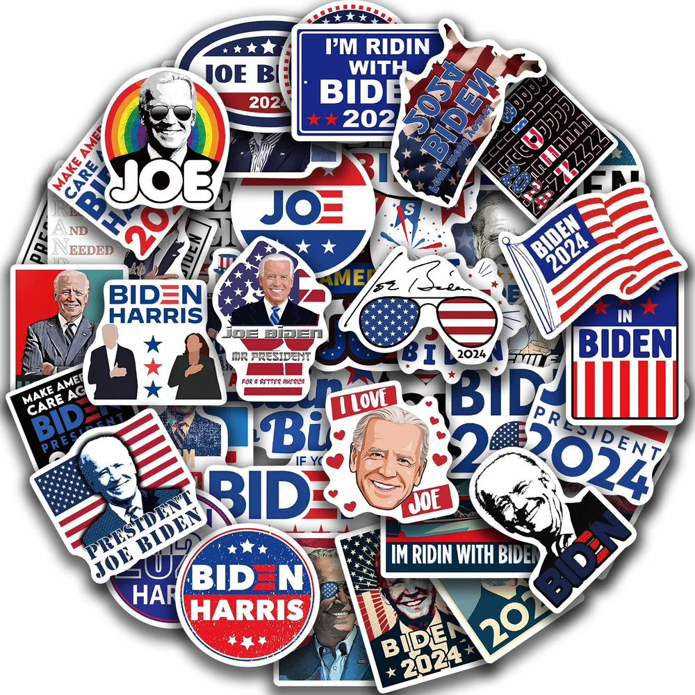 50pcs Cartoon Funny Joe Biden Harris Stickers Decals DIY Graffiti Toys For Laptop Guitar Luggage Skateboard Kids Sticker (ONLINE ORDER ONLY)