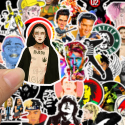 10/30/50/100PCS Popular Rock Roll Music Band Graffiti Stickers Punk Decals Guitar Motorcycle Skateboard Waterproof Cool Sticker (Online Order Only)