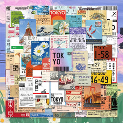 60PCS Postcard Ticket Stamp Sticker Stationery Travel Diary Luggage Waterproof Helmet Wholesale (Online Order Only)