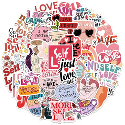 Self Love Inspirational Stickers: Motivational Quotes for Laptop, Phone, Bottle, Luggage (Online Order Only)