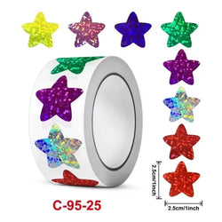 50-500pc Glitter Star Stickers for Kids School Teacher Reward Sticker Party Gift Decor Small Business Label Scrapbooking Sticker (ONLINE ORDER ONLY)
