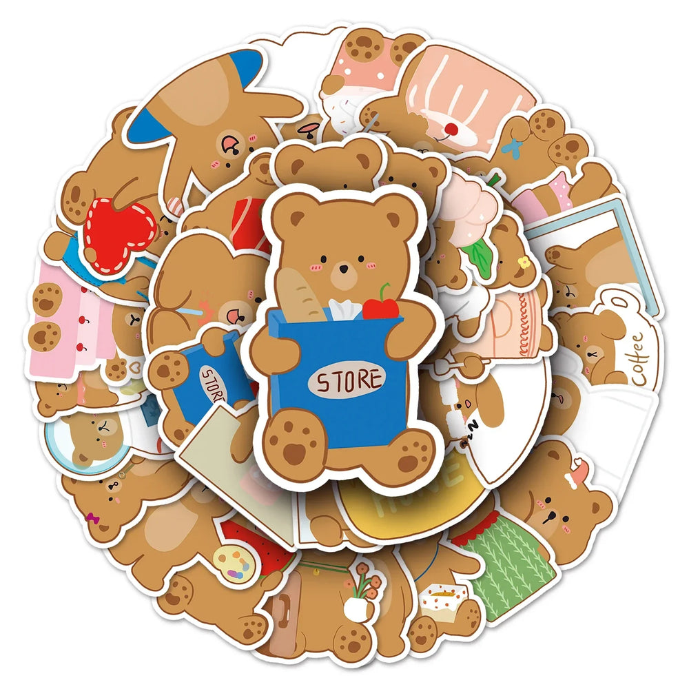 50Pcs Cute Animal Cartoon Waterproof Vinyl Stickers for Skateboard Snowboard Decals (ONLINE ORDER ONLY)