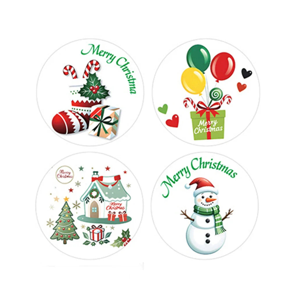 100-500pcs Merry Christmas Stickers Christmas Theme Seal Labels Stickers For DIY Gift Baking Package Envelope Stationery Decor (ONLINE ORDER ONLY)