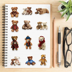 50PCS Cartoon Anime Kawaii Bear Stickers Plush For Water Bottle Laptop Skateboard Scrapbook Luggage Kids Sticker Waterproof PVC (Online Order Only)