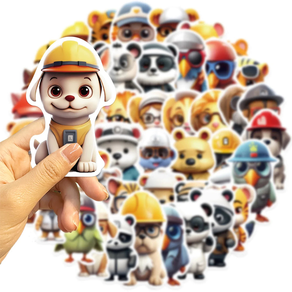 50pcs Professional Animals With Glasses Stickers Cute Decals Decoration DIY Skateboard Scrapbook Laptop Fridge Car Kids Toy (ONLINE ORDER ONLY)