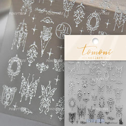 Shiny Butterfly Lace Line Bowknot Silk Ribbon Star Love Heart Fantasy Delicate Chic Adhesive Nail Art Stickers Manicure Decals (Online Order Only)