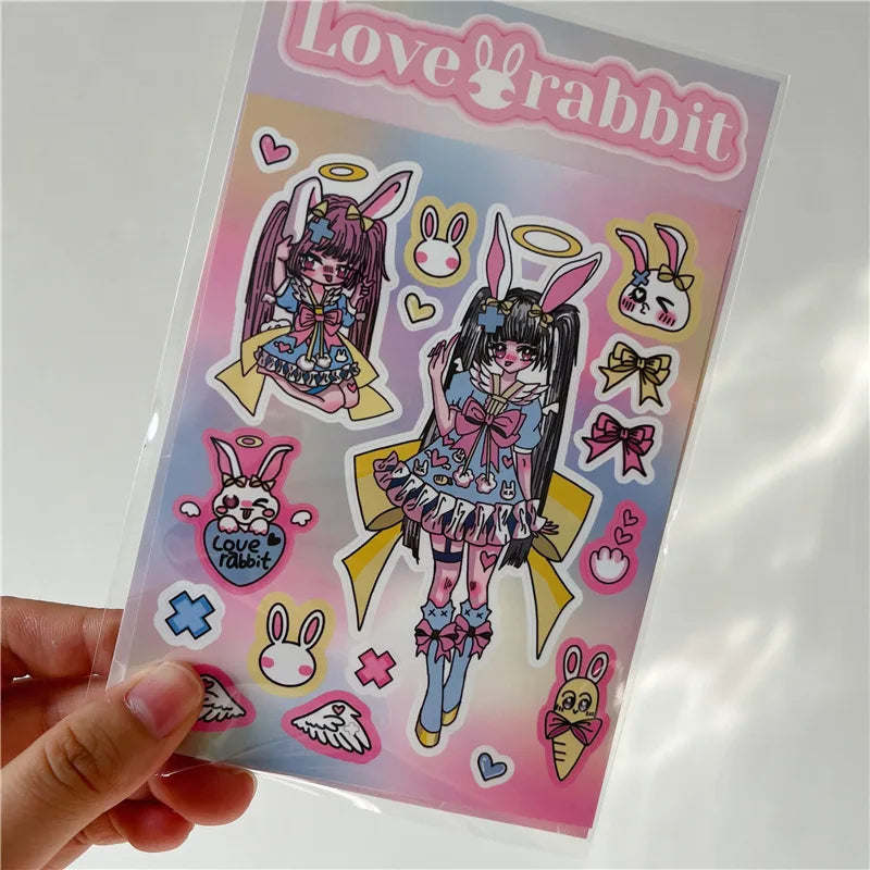 Korean ins Devil Angel Girl Stickers Diary Scrapbooking DIY Album Decoration Sticker Aesthetic Personalized Kawaii Stationery (ONLINE ORDER ONLY)