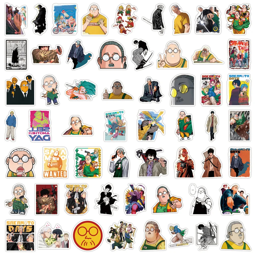10/30/55/110PCS Sakamoto Days Stickers Battle Comedy Animation Cartoon Graffiti Sticker Laptop Phone Guitar Car Bike Skateboard (Online Order Only)