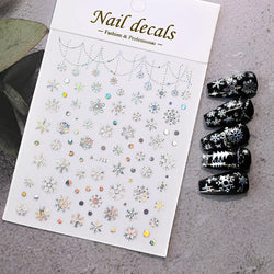 1PCS Laser Gold Snowflake Christmas Tree Nail Sticker 3D Adhesive Nail Decals Nail Art Accessories New Christmas Decoration 2024 (ONLINE ORDER ONLY)