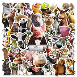 50pcs Cute Animal Stickers for Suitcase, iPad, Phone, Scrapbook (Online Order Only)
