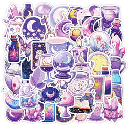 Cartoon Purple Crystal Stickers for Laptop, Fridge, Phone - 10/30/50pcs (ONLINE ORDER ONLY)
