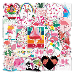 Pink Flamingo Stickers 10/50/100pcs for DIY Scrapbook, Water Bottle, Laptop, Guitar Decal (Online Order Only)