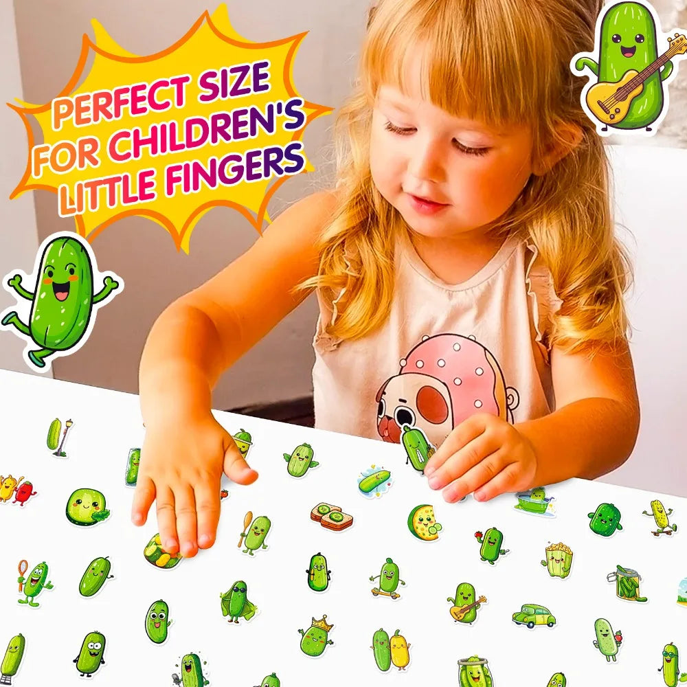 10/50PCS Funny Cartoon Pickle Cucumbers Graffiti Stickers Decals Kids Toy Laptop Scrapbook Phone Suitcase Decoration Sticker (ONLINE ORDER ONLY)