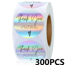 100-500PCS New Thank You Stickers for Business Packaging Stickers Rolling Sticker Roll Merci Small Home Made Lables TZ007-A (ONLINE ORDER ONLY)