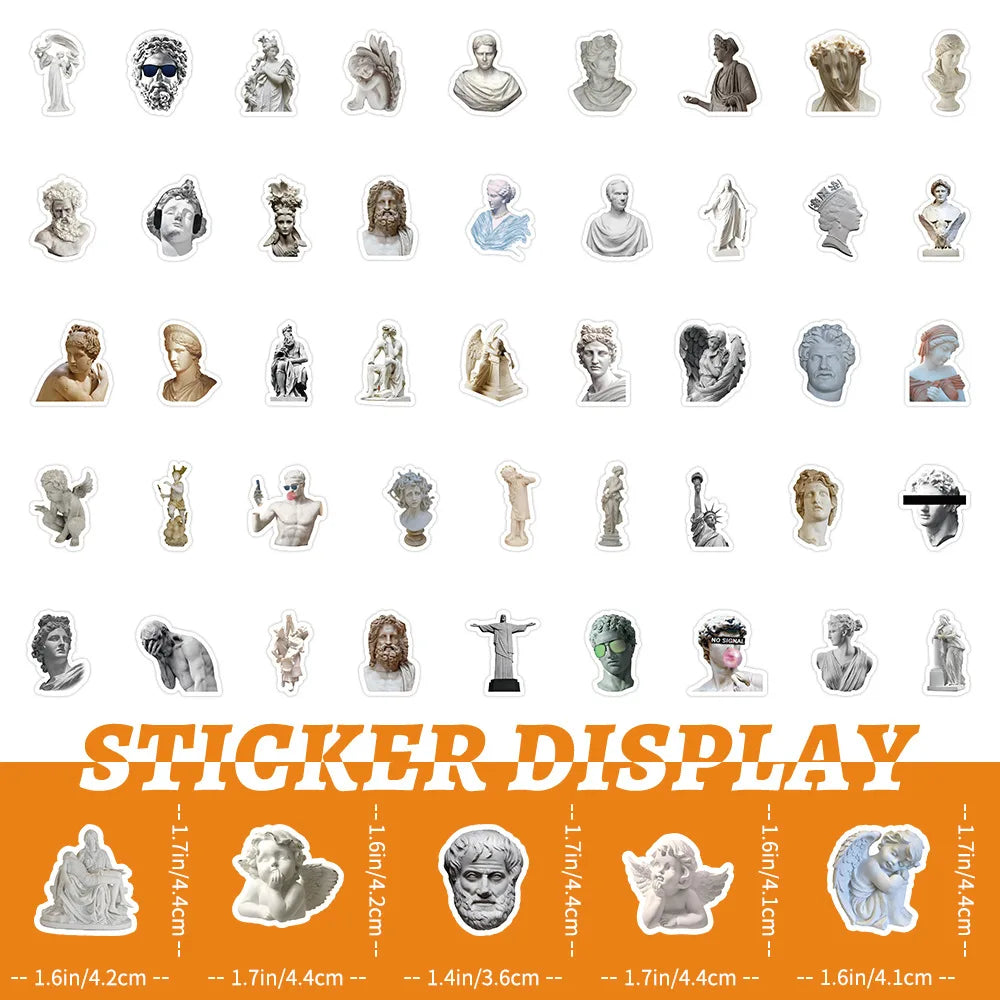10/30/50/100PCS David Angel Art Statuary Stickers Decals Decoration DIY Waterproof Phone Laptop Fridge Guitar Car Sticker Toys (ONLINE ORDER ONLY)