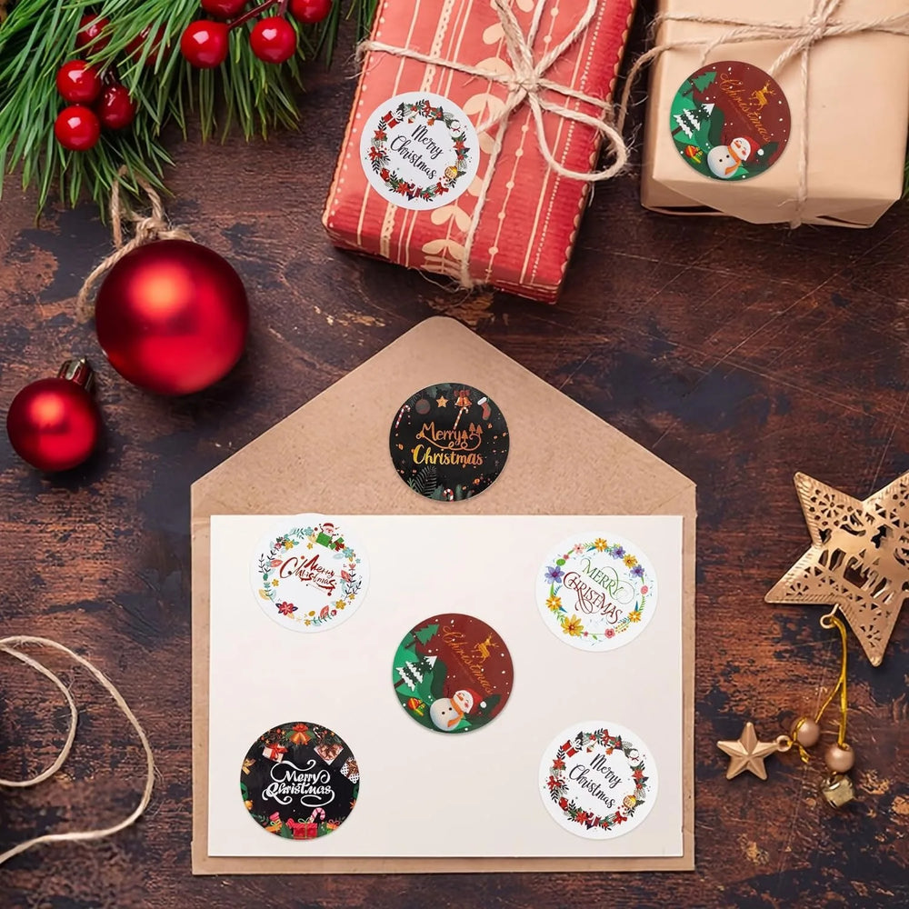 100-500pcs Christmas Stickers Xmas Labels Stickers Decor Merry Christmas Decorations Labels New Year Gift Stickers Stationery (ONLINE ORDER ONLY)