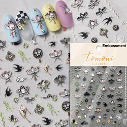 Swallow Bird Insect Animal Phoenix Peacock Dove 3D Self Adhesive Nail Art Stickers Chinese Ancient Poetry Manicure 5D DIY Decals (ONLINE ORDER ONLY)