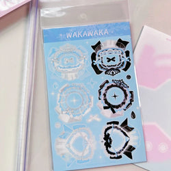 1Pc Korean Ins Butterfly Pearl Chain Sticker Cute Cat Ear Album Decorative Stickers Journal Scrapbooking Kpop Stationery Sticker (Online Order Only)