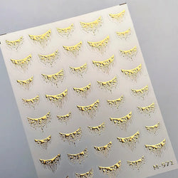 French Style Bronzing Arc Lava Metal Flow Curvy Delicate Punk Charming Self Adhesive Nail Art Stickers Manicure Decals Wholesale (Online Order Only)